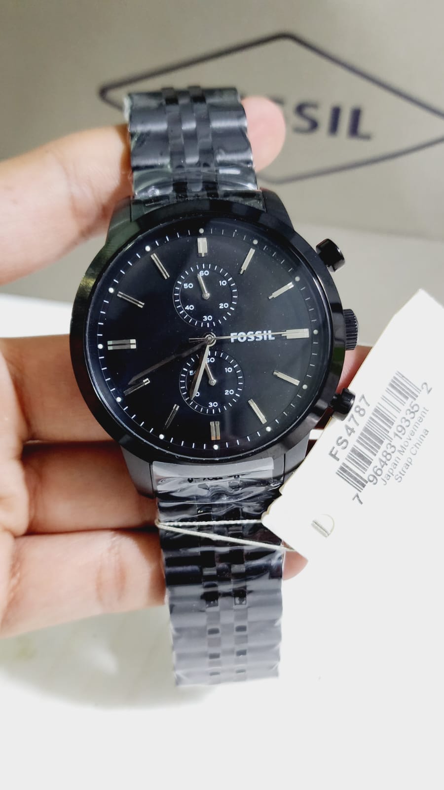 Sof Black Chain Black Dial chronograph Men Watch