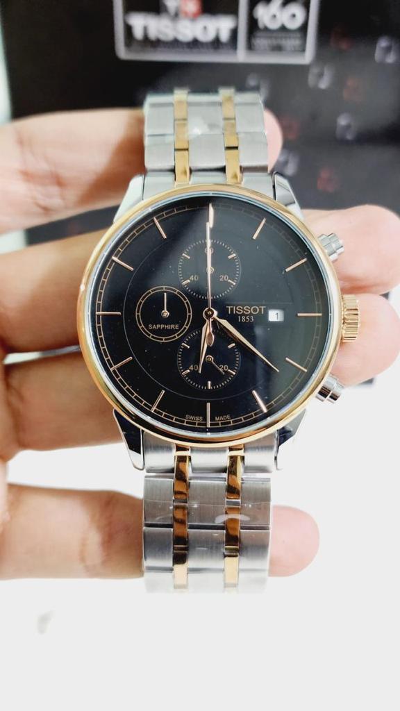 Sit Silver Copper Chain Black Dial Men Watch 901357