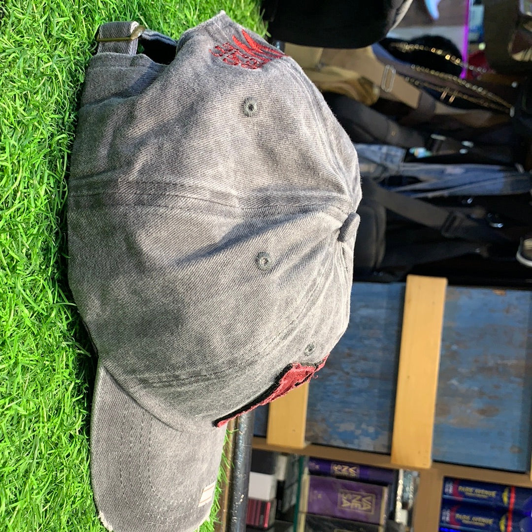W Grey Red Cap