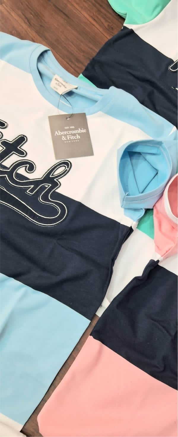 EBA Blue White Black Colour With Fitch Logo Embroidery Print Lycra Cotton Half Sleeve TShirt 298101
