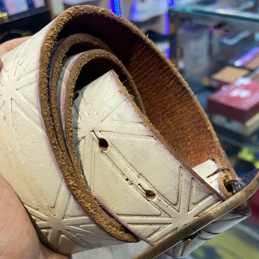 White Genuine Leather Belt for Men