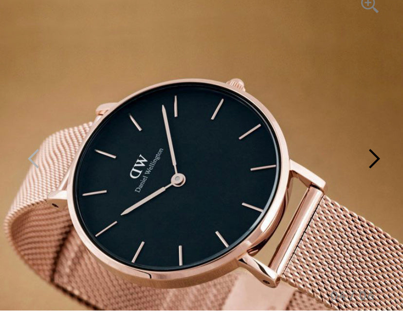 Wd Copper Chain Black Dial Slim Formal Casual Watch Ladies Chain Watch 400133