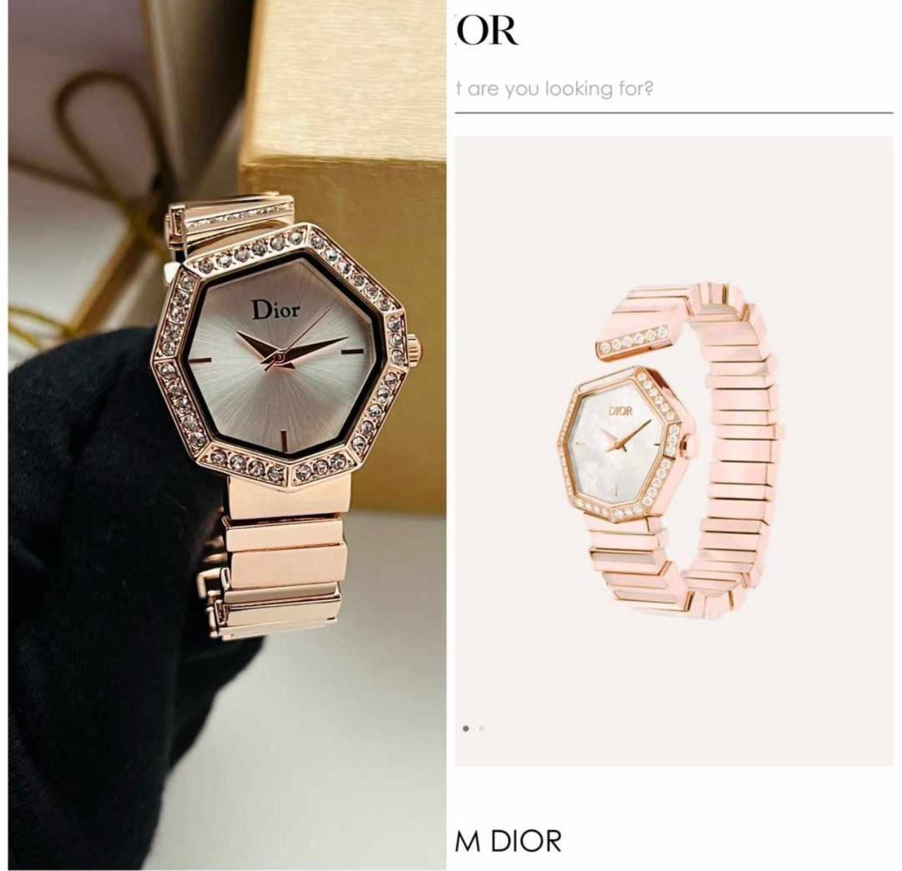Oid Copper Chain Diamond White Dial ladies Watch