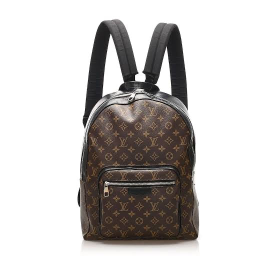UOL Brown Tan Yellow Gold Monogram Unisex Backpack