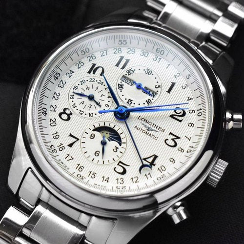 Silver Chain Black Dial Automatic Men’s Watch 400674