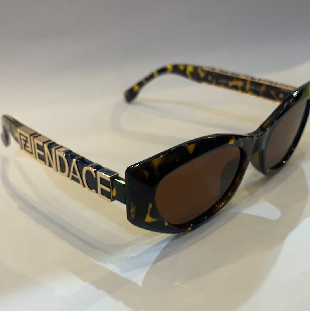 NEF Leopard Print Frame Brown Shade Sunglass LH046 50 20-142