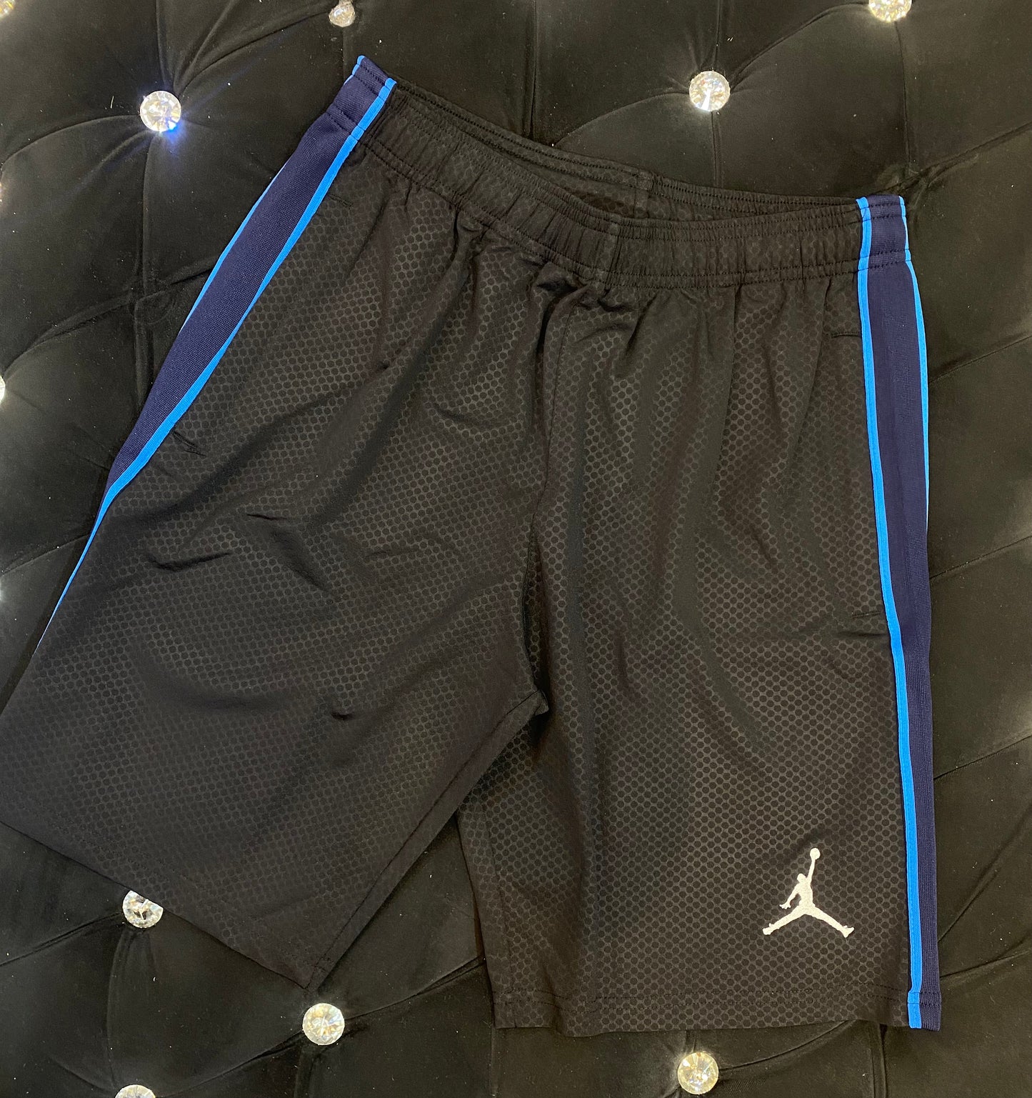 JOR Blue Black Colour With Jor Print Dri Fit Shorts 821337