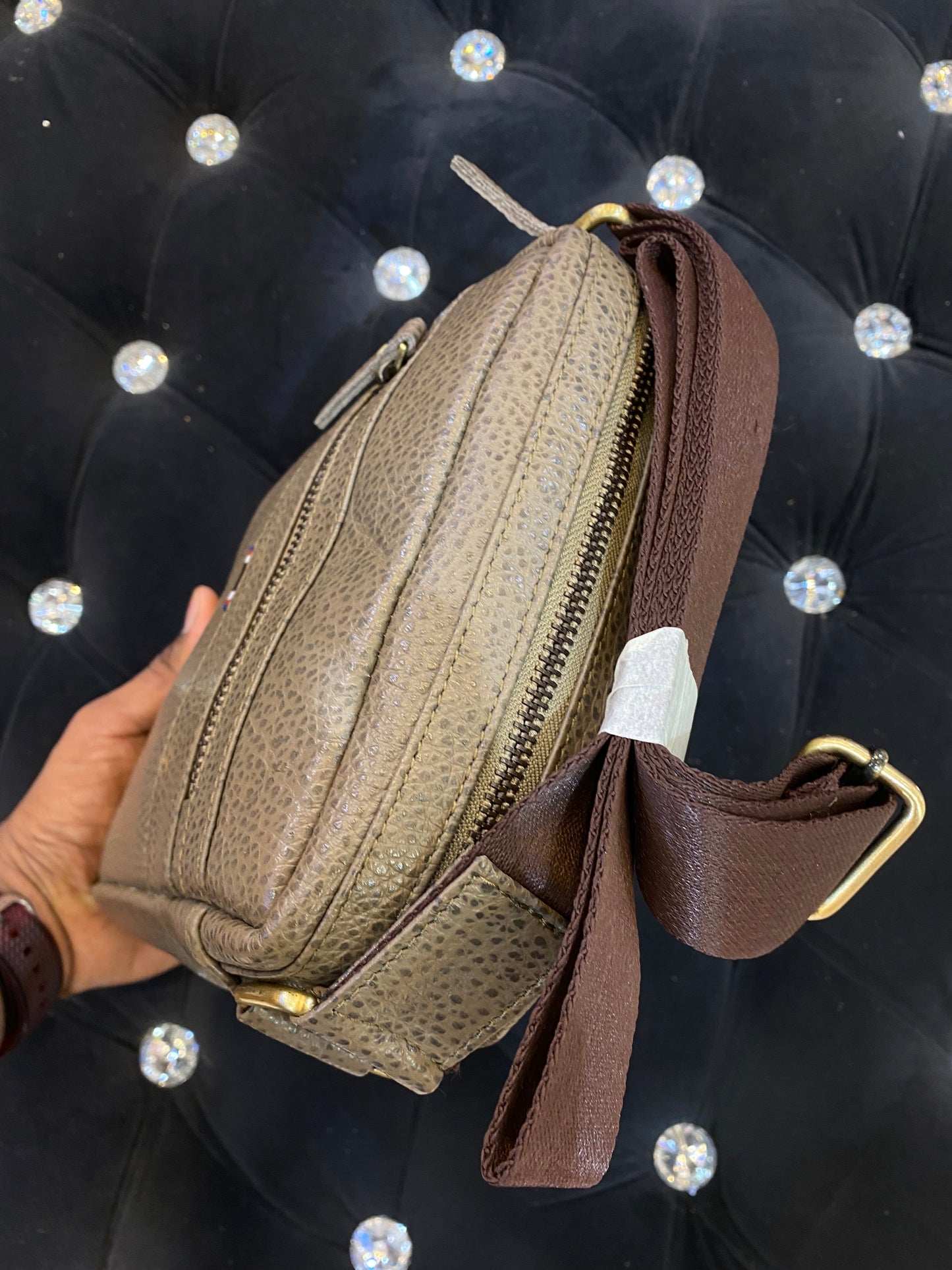 Mot Beige Grey Colour With Multiple Zipper Pocket Surplus Unisex Side Bag 113902