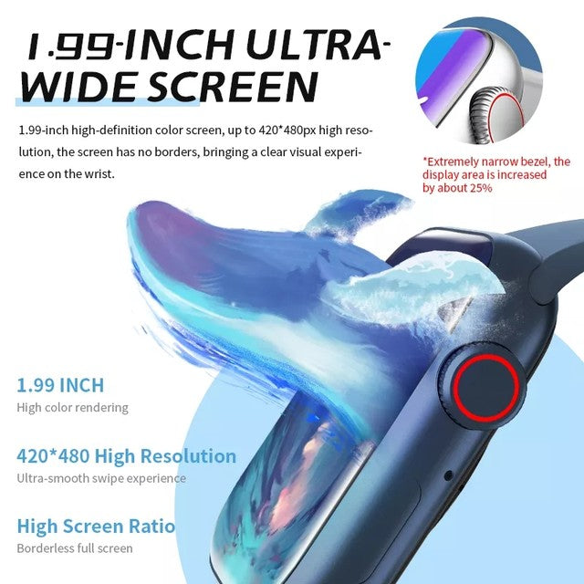 HW7 Max Smart Watch Bluetooth Calling Wireless Charging Wearfit Original with 1.99 Full Screen