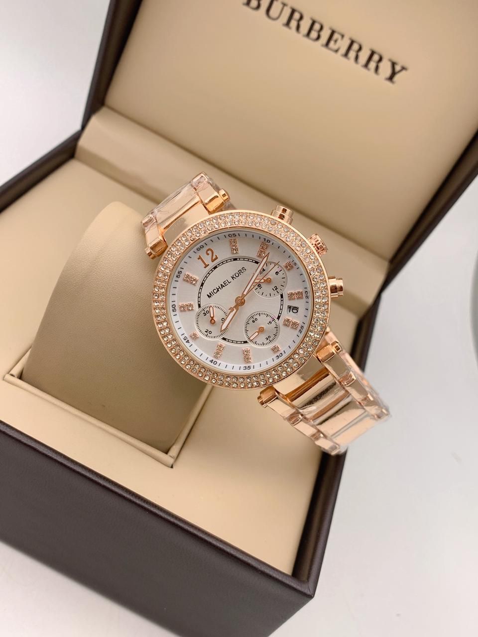 Cim Copper Chain White Dial Chronograph Working Ladies Watch 900997