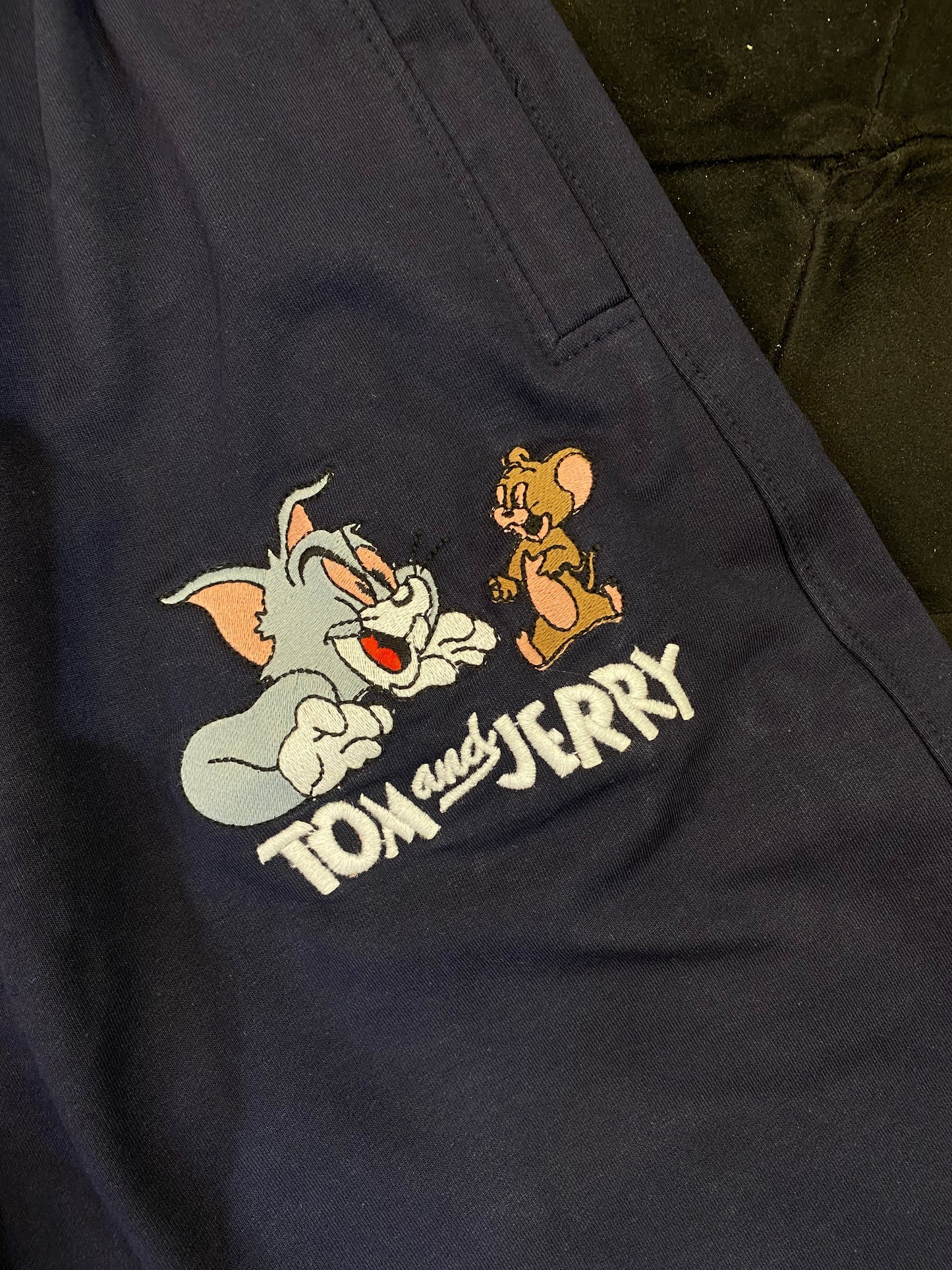 M & H Navy Blue Colour With Tom and Jerry Embroidery Heavy Quality Lycra Cotton Lower 964604