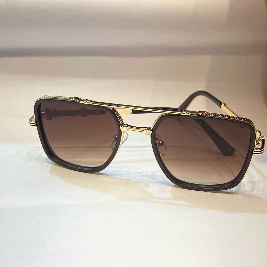 LAB Gold Frame Brown Shade Unisex Branded Sunglasses H5592 C5 57 15-140