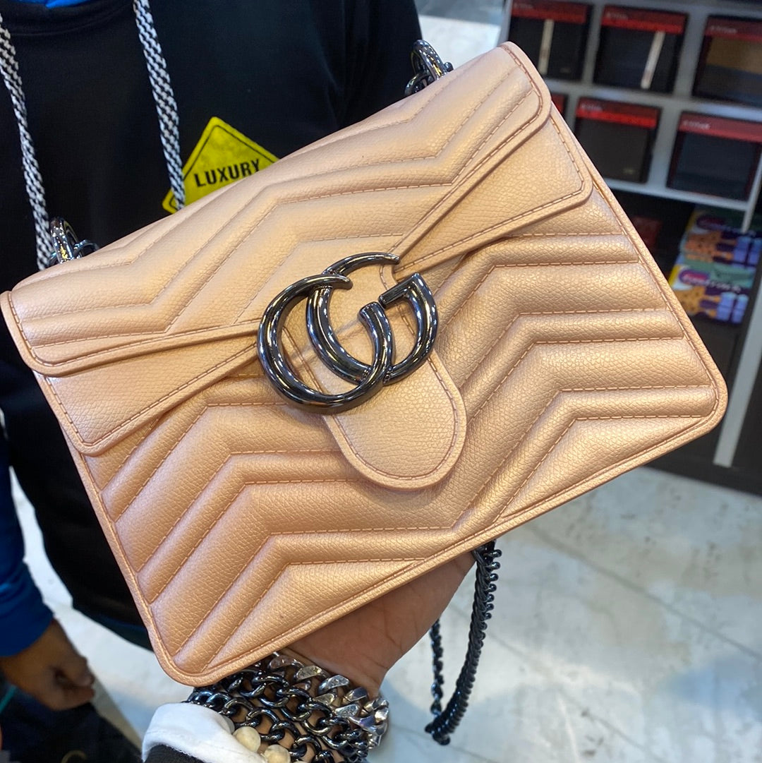 Peach Large Silicone Ladies Side Sling Hand Bag