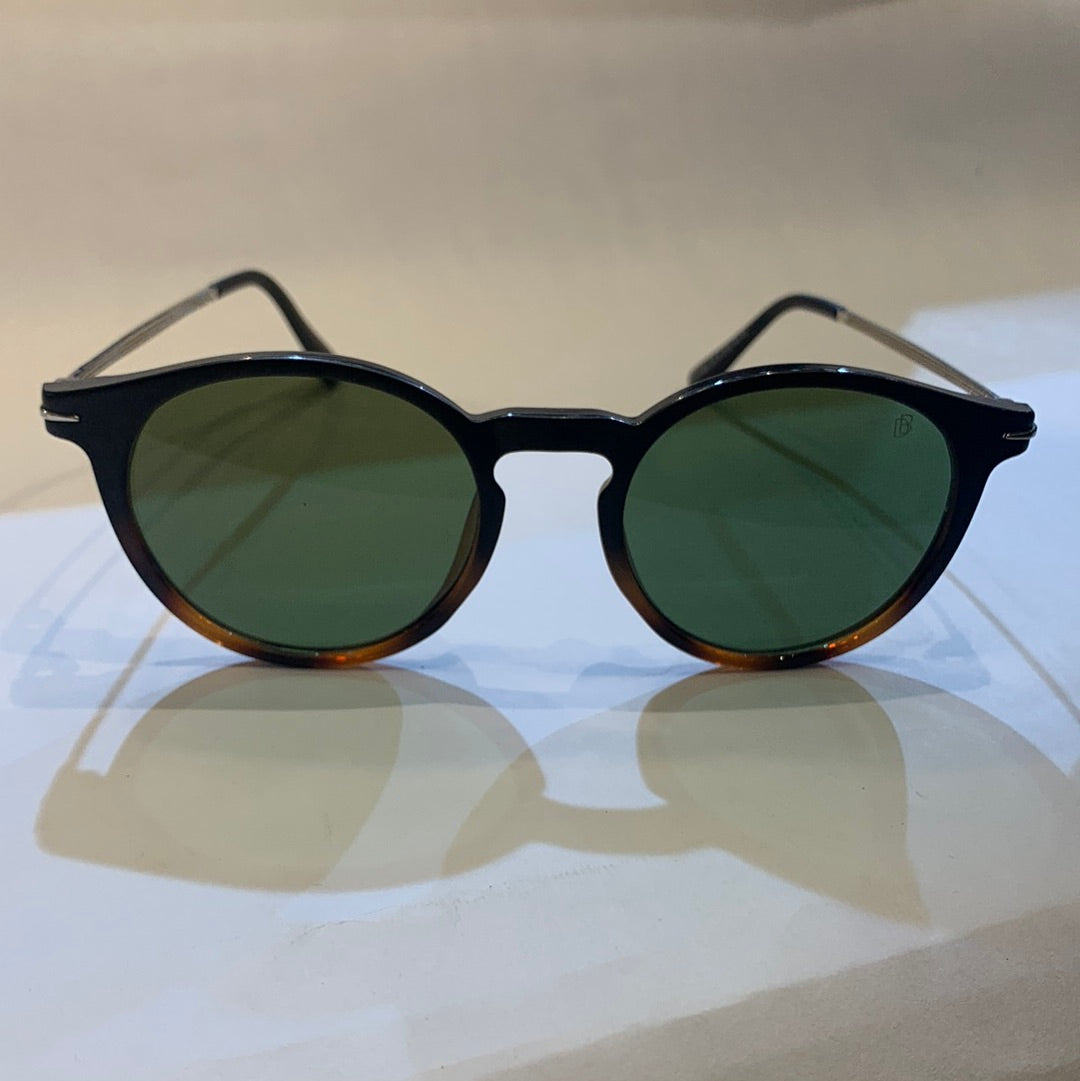VAD Glossy Black Brown Frame Green Shade Unisex Sunglasses UM1898 C6 51 22-145