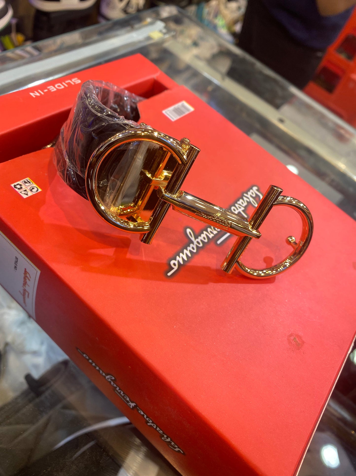 Ref Black Colour Rose Gold Colour Buckle Men Belt 12125