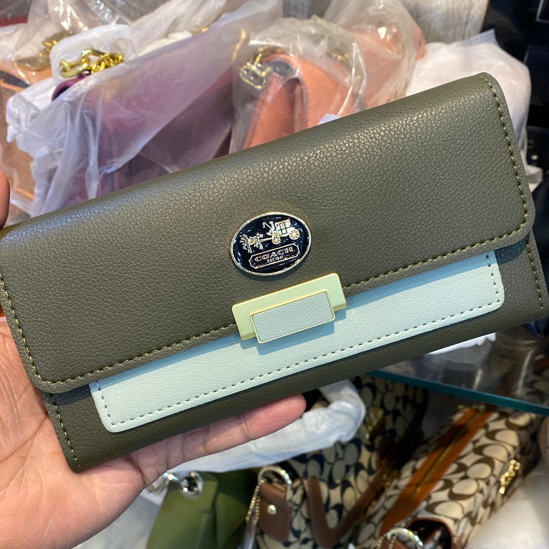 AOC Olive Green C Green Gold Ladies Clutch