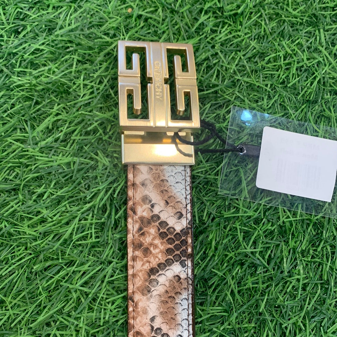 VIG GG Gold Colour Buckle Snake Print Genuine Leather Men’s Belt 801060