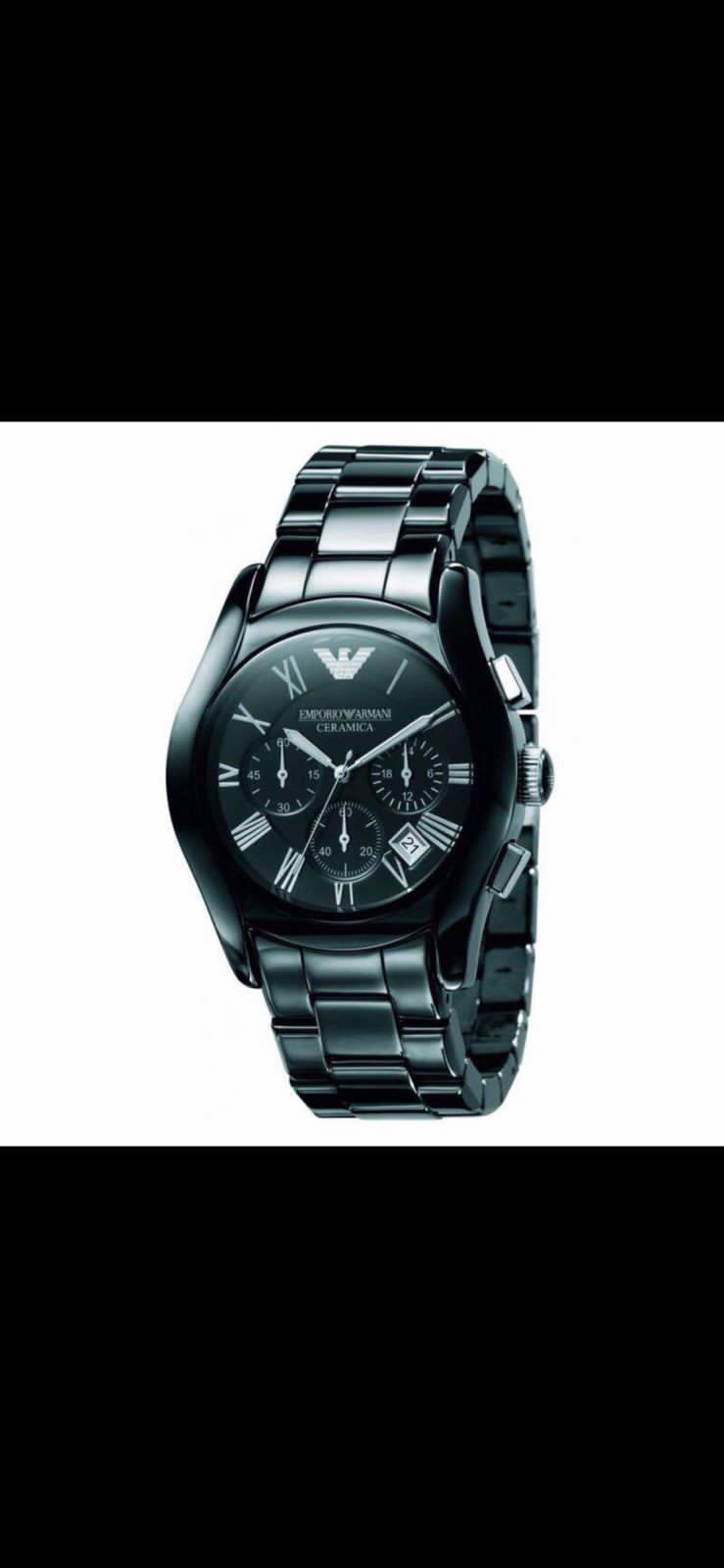 Mra Black Chain Black Silver Dial Ceramic Chrono Watch For Men 401099