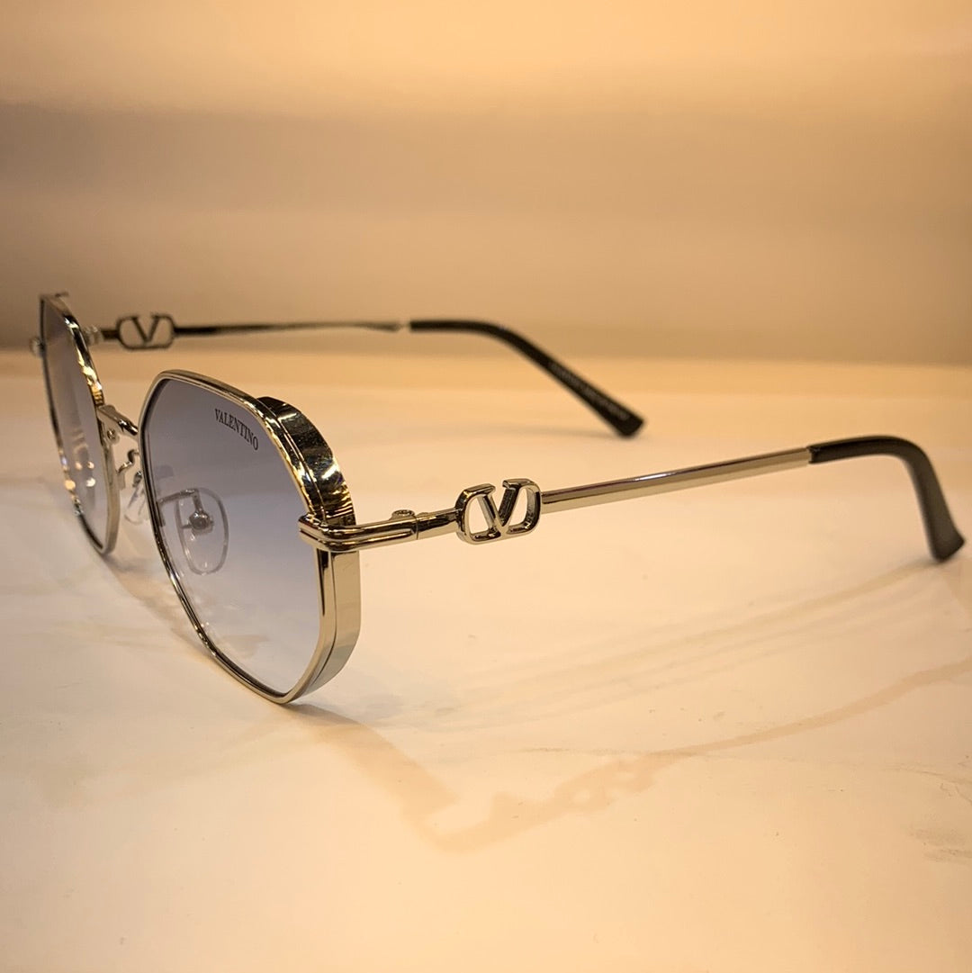 LAV Sliver Frame Transparent Blue Shade Unisex Sunglasses B80 636 1 53 21 142