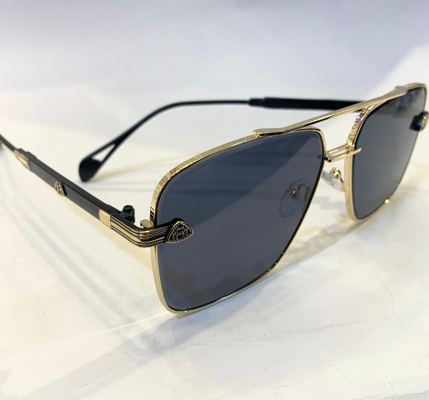 YAM Golden Black Frame Blue Shade Sunglass