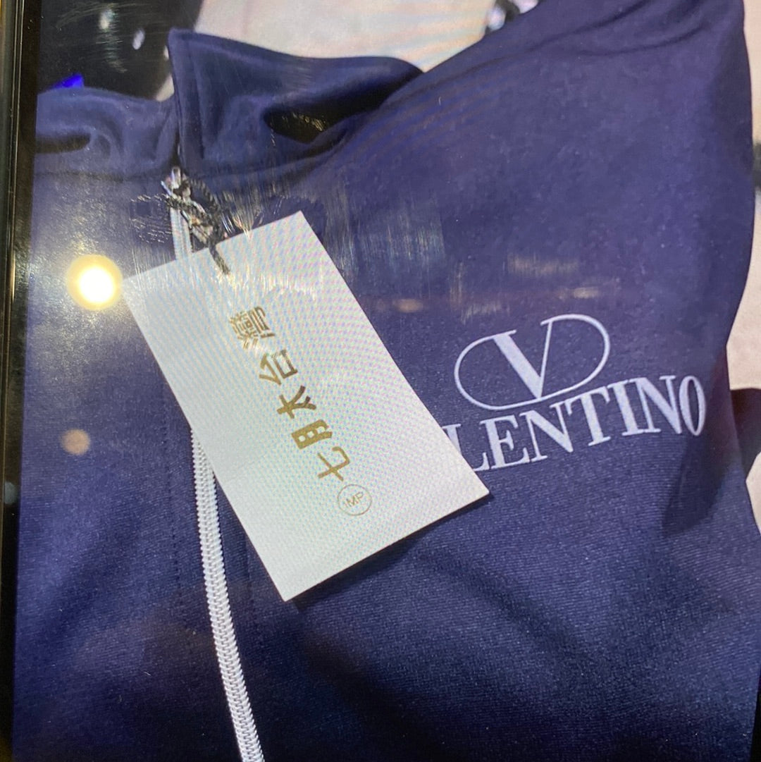 Navy Blue Colour VAL LAV AV With Logo Text Sleeve Tracksuit Combo 9118