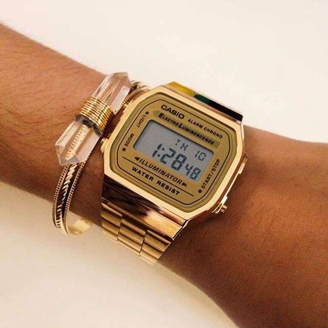 SAC Gold chain watch digital square men sports Watch 600148