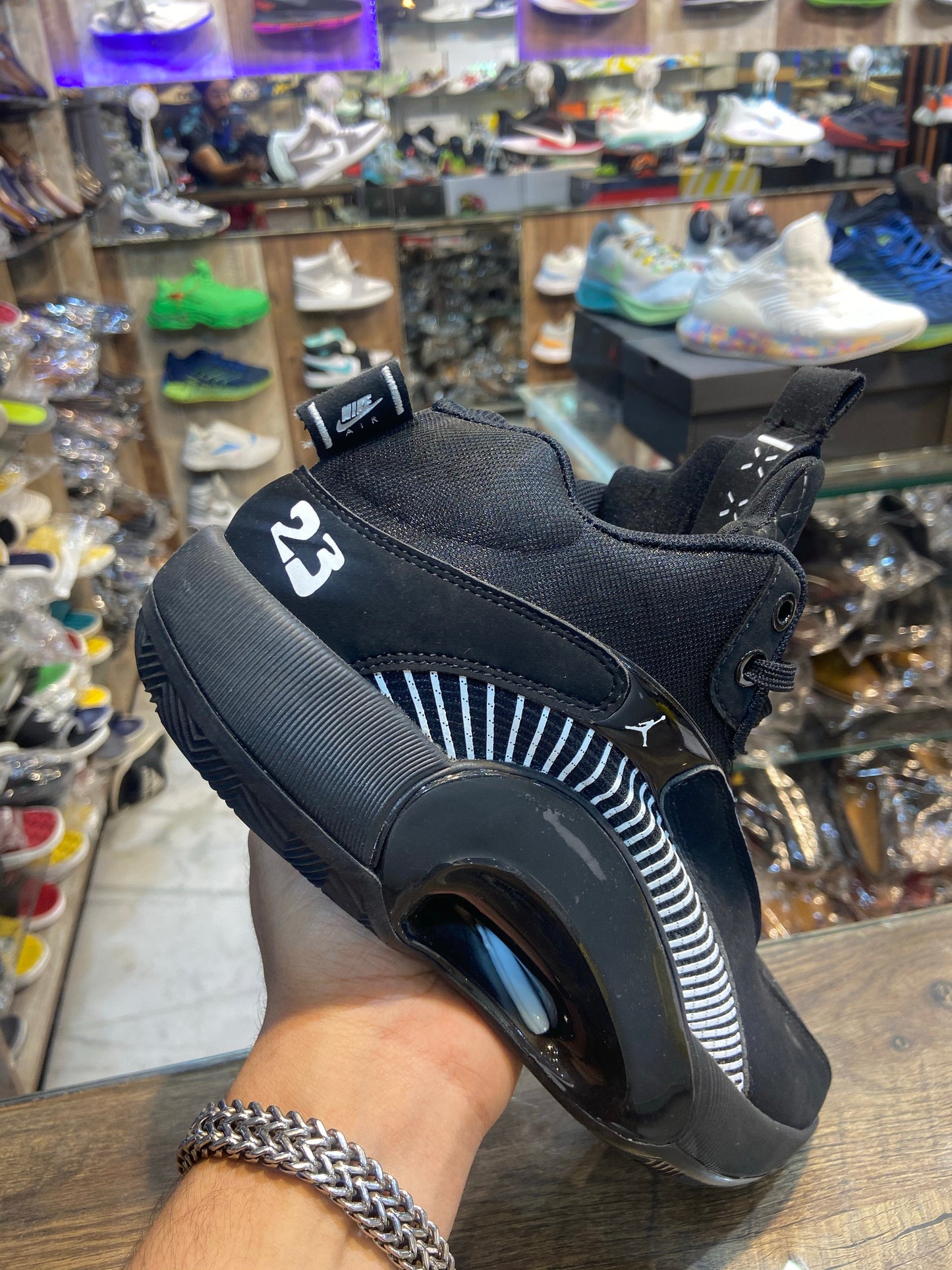 Jor Roj Black Colour White Long Ankle Basketball Sports Shoes Model 35 1492001
