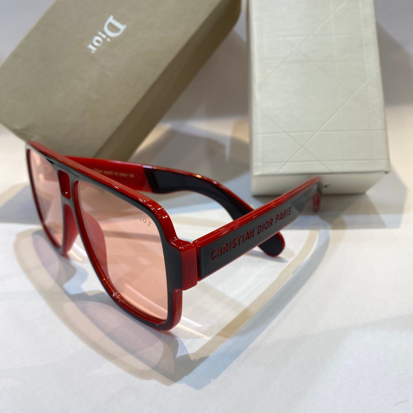 OID Black Red Frame Red Shade Unisex Branded Sunglasses 125960 14-147