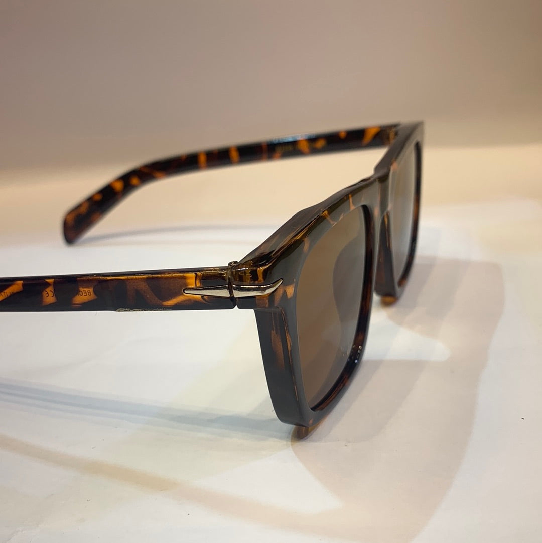 VID Leopard Brown Print Frame Brown Shade Unisex Sunglasses B2209 56 15-148