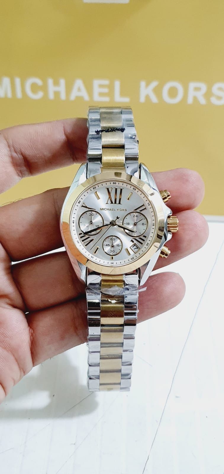 CIM Golden Silver Chain White Dial Ladies Watch 400690