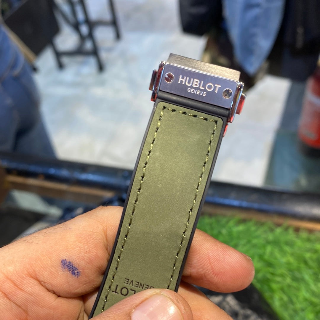 Buh Olive Green Silicone Strap Grey Chrono Dial Men’s Watch 400921