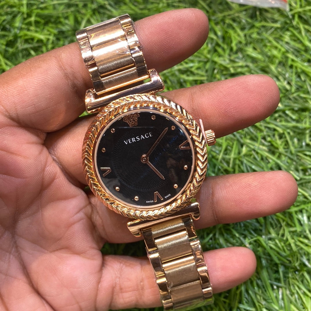 Copper Chain Copper Ring Black Dial Ladies Watch 401304
