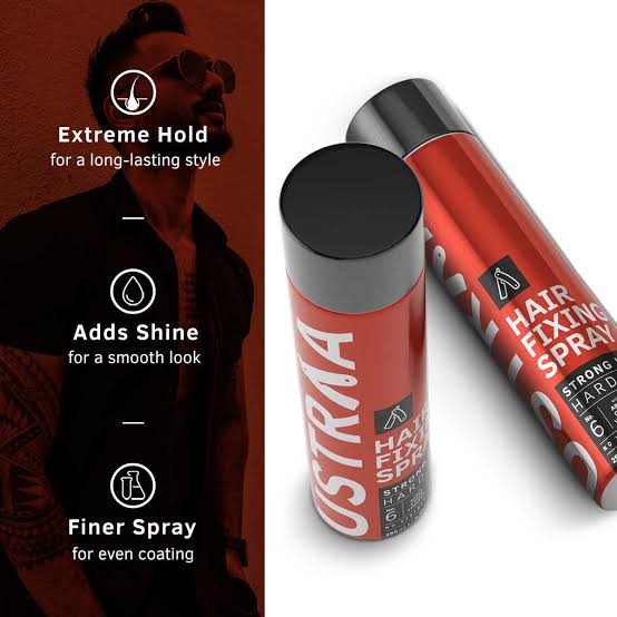 Ustraa Hair Fixing Spray Strong Hold Hard Set | No.6| with Apple Cider Vinegar | 250 ml