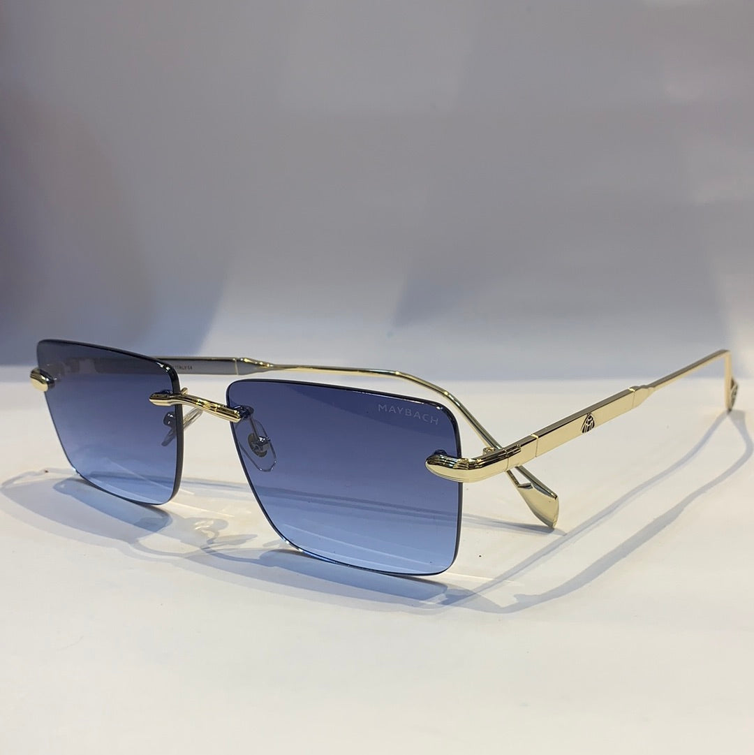 May yam glossy gold Frame blue Shade Unisex Sunglass 2A101 52 32 123
