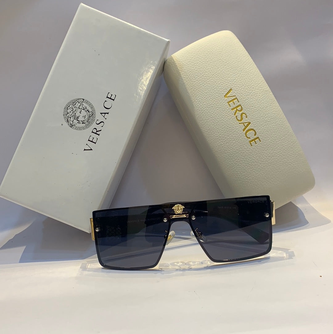 Ver rev Glossy black gold Frame black Shade Unisex Sunglass 10438 60 16 145