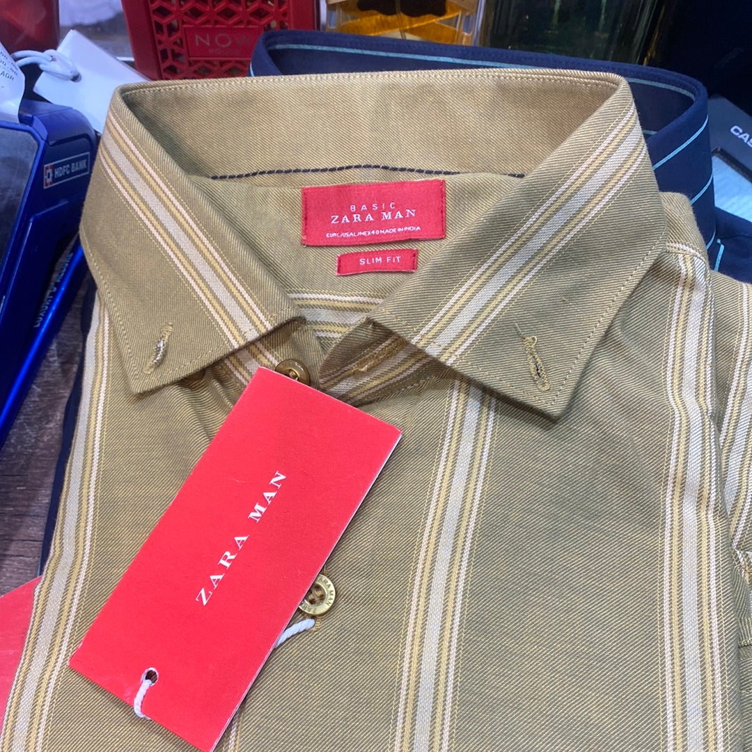 brown of yellow Colour Lines Zar raz zr Shirts 110086