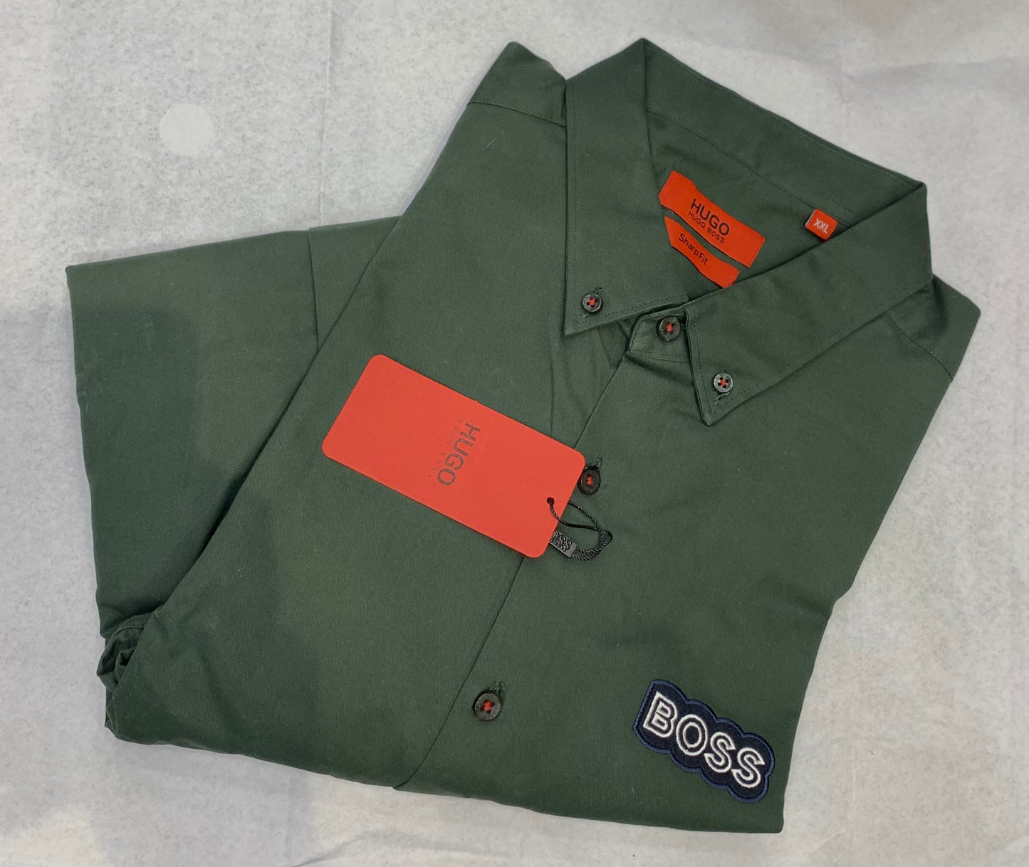 SOB HUG Olive Green Color With Front Sob Logo Embroidery with Side Pocket Premium Quality Full Sleeve Shirt 861026