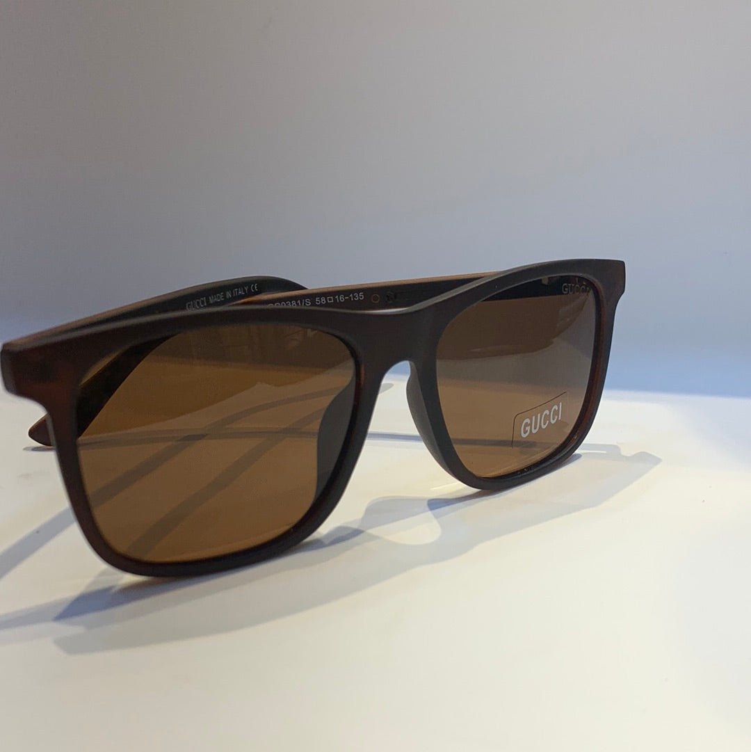 Cug Matt Brown Frame Brown Shade Sunglass GG0381/S 58 16-135