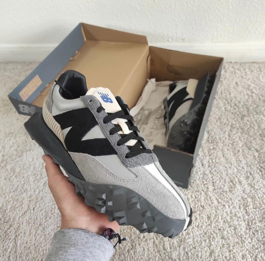 BN Shoes Black N Grey Silver Black Light Grey Suede Leather Running Sneaker Shoes 7164695