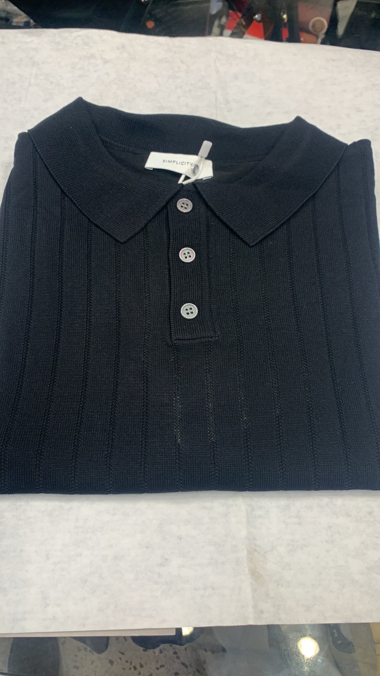 Simplicity Black Colour Roman Jersey Moisture Wicking Quick Collar Tshirt 1105049