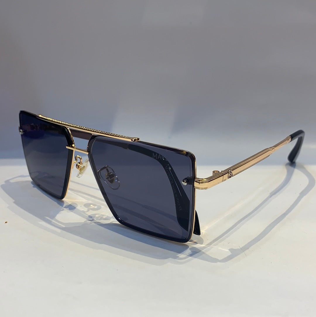 May yam glossy gold Frame gray Shade Unisex Sunglass 22003 60 14 143