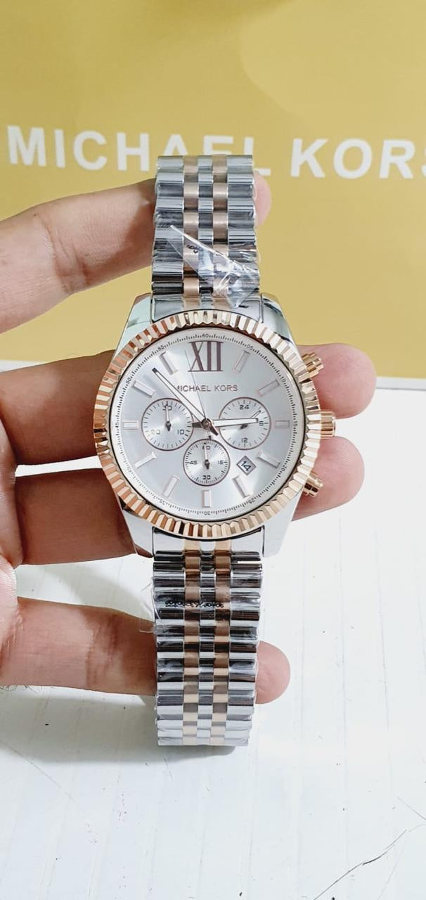 Cim Silver Copper Chain White Dial Man watch