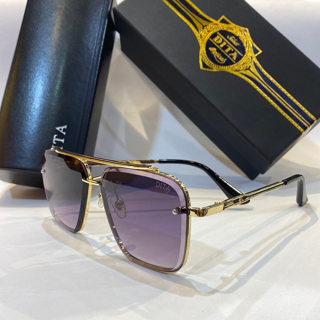 TID Gold Frame Blue Shade Unisex Branded DT002 62 18-145