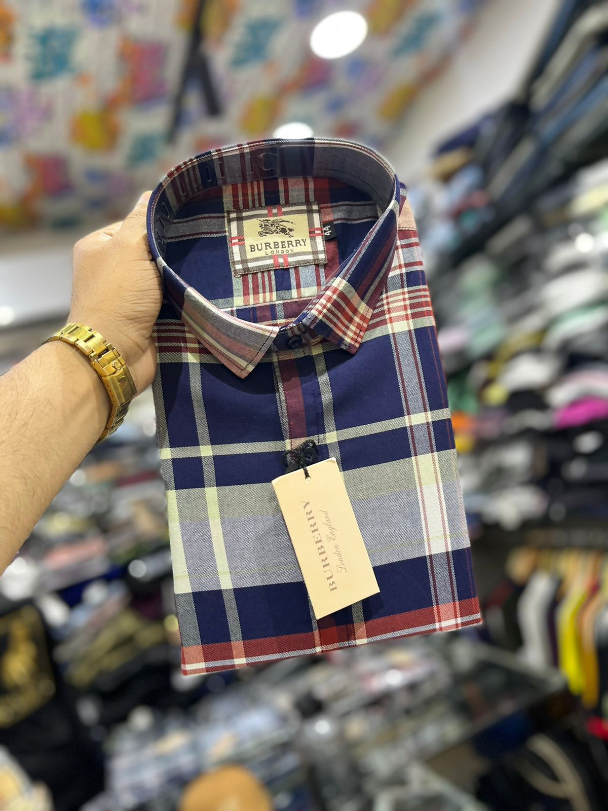 BUR RUB Check Formal Casual Shirt Cotton Men’s Wear Shirt