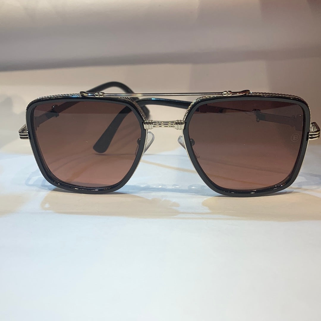 LAB Sliver Frame Brown Shade Unisex Branded Sunglasses H5592 C4 57 15-140