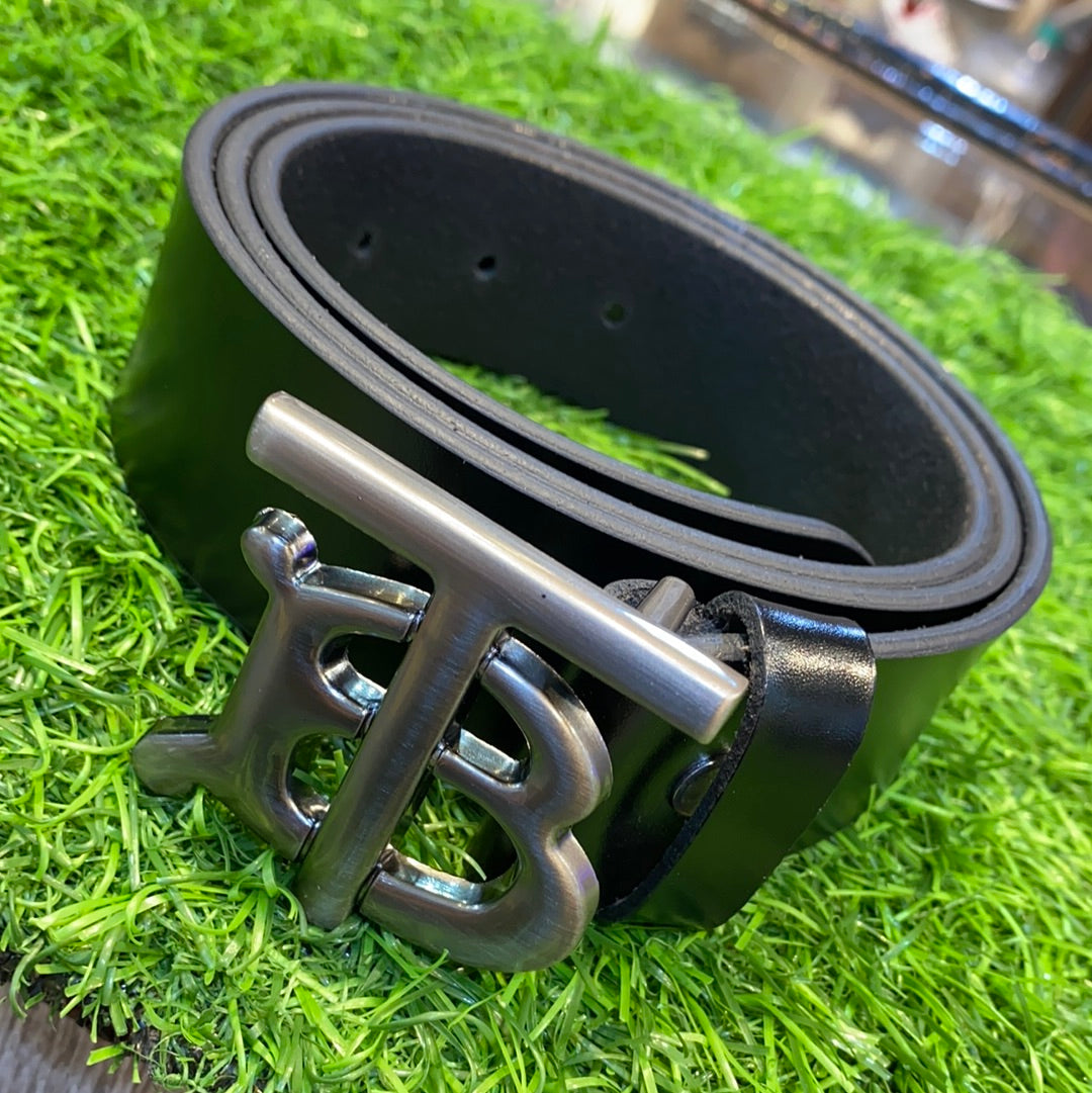 Black Grey Genuine Leather 900239