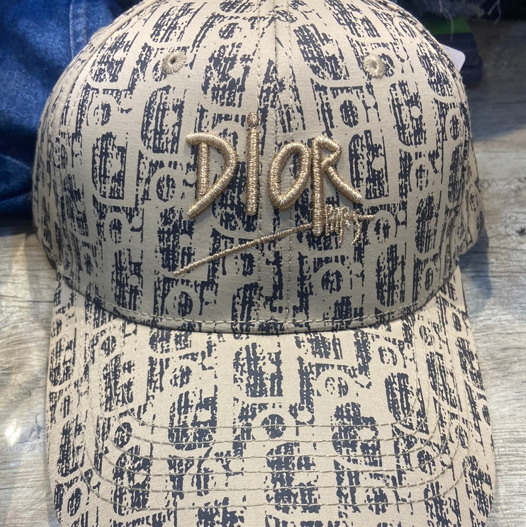 Oid Beige Cap Oid Black Print Gold Embroidery 300180