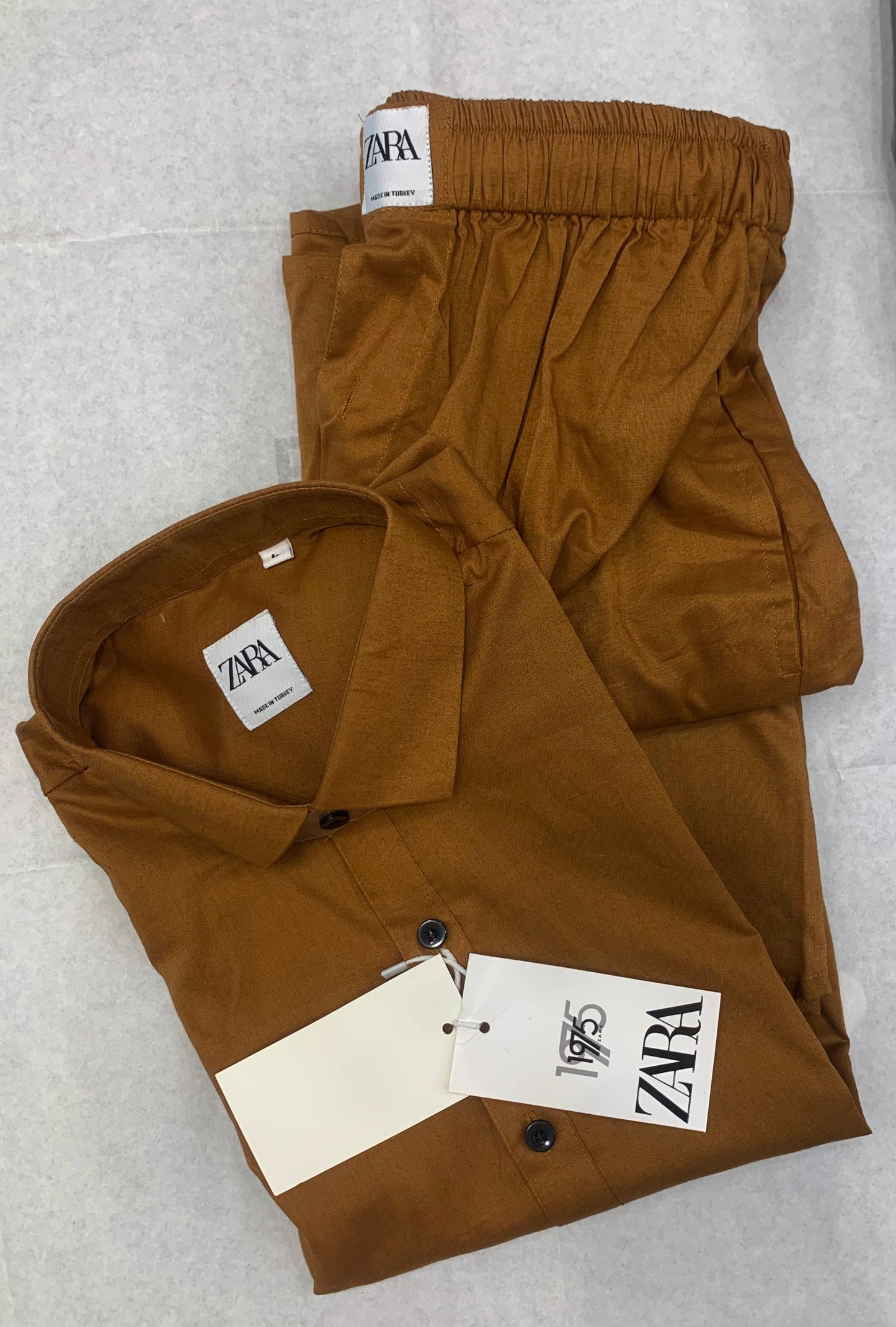 Zr Brown Color Plain Unisex Coord Set 93221