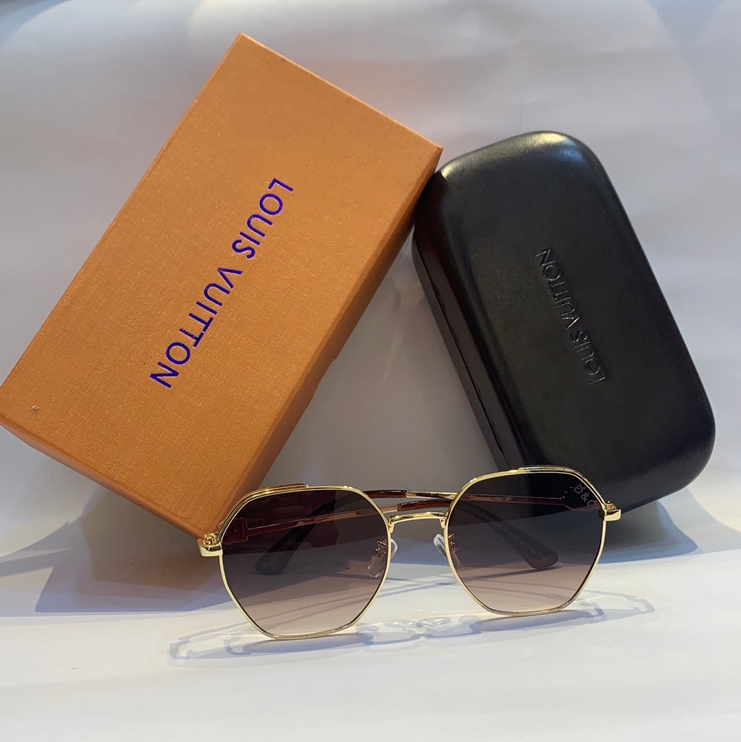 D&g g&d Glossy gold Frame brown Shade Unisex Sunglass H5606 C4 56 15 140