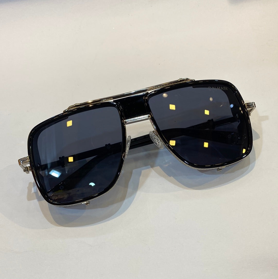LAB Silver Frame Blue Shade Unisex Branded BPS-104C59 Black